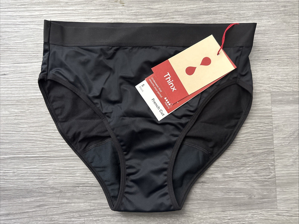 Thinx Period Underwear, French Cut, Black, Small